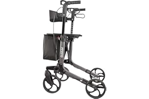 Trendmobil GoMobil Leichtgewichtrollator inkl. breitem Komfort-Rückengurt, Stockhalterung und Einkaufstasche - faltbarer Aluminium Rollator - Gewicht nur 7 kg
