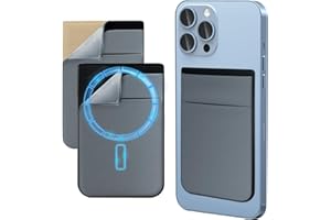 imluckies 1+1 Cartera Magnética Wallet para Magsafe iPhone 15/14/13/12 Series, Ultrafino Doble Bolsillo Elástico Crédito Magnet Tarjetero [Autoadhesiva para Billetera], Gris