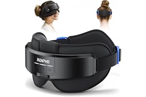 RENPHO Eyeris Masc Masajeador de Cabeza y Ojos, Mascarilla Térmica para Ojos y Cabeza para Migrañas, Masajeador para Dolor de Cabeza en Frente, Regalos de Cumpleaños para Mujeres y Hombres