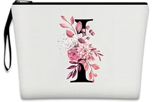 Bliceon A-Z Personalisierte Make-up-Tasche, Geburtstagsgeschenke für Frauen und Mutter, personalisierte Geschenke für Frauen, Geschenke für Freundinnen, Braut und Brautjungfern Kosmetiktasche - I