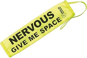 Nervous, Anxious Dog Lead Sleeve Sign, Give Me Space Neon Hi Vis Reactive Dog Leash Slip Cover, Reactive, Awareness, Yellow Warning, Pet Training Leads, Rescue Dogs Accessories By Merlin Pet Products