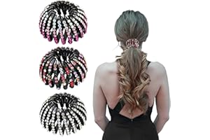 Gsrhzd Vogelnest Haarspange, 3 Stück Haarspangen Damen, Pferdeschwanz Halter, Kristall Vogelnest Haarschmuck, Erweiterbarer Vogelnest Haarklammern, für Mädchen Damen