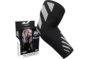 PHYSIX GEAR SPORT Physix Gear Ellenbogenbandage Herren & Damen Atmungsaktive Tennisarm Bandage Ellenbogen Unterstützung Kompression Ellbogen Bandage Tennisarm Manschette GRAU XL