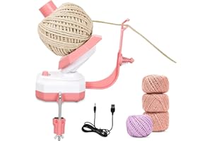 ‎DOMIGARD Domigard Elektrischen Garnwickler, Wollwickler Garnwickler mit Garnführung, Automatischer Garnkugelwickler, Stufenloser Geschwindigkeit und Großer Kapazität bis zu 10oz für Häkeln und Stricken (Rosa)