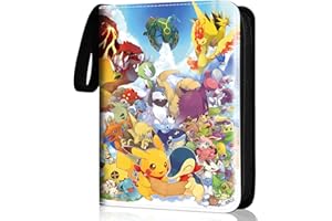 RounQue Sammelalbum für Karten, 50 Seiten 900 Taschen Kapazität Sammelkarten, Tragbar Reißverschlüsse Wasserdicht PU Karten Halter, Card Collection Sammelheft, Geschenk für Kinder