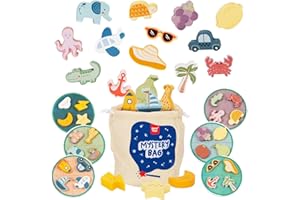 Nene Toys Brettspiel ab 3 Jahren, Fühl-und-Match Bingo-Spiel – Fühlpuzzle zur Förderung der taktilen Wahrnehmung – Lernspiel und Familienspiel aus Holz – Geschenk Jungen Mädchen ab 3 Jahren