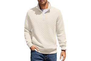 COOFANDY Felpa da Uomo con Collo Alto Invernale a Maniche Lunghe con Collo Alto vestibilità Regolare Pullover con Zip 1/4 Maglione Caldo con Tasca