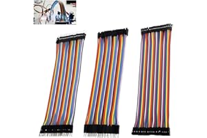 ZESCYHA 120 Pièces Jumper Wire Breadboard Dupont Cable, 40 Pin 3 en 1 Ruban de Câbles Male Femelle Mâle Mâle Femelle Femelle, Fils Séparables Multicolores pour Arduino Prototypage Pi, Câbles 2,54 mm 20cm