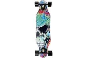 GENÉRICO Longboard Cruiser 80cm Phantom - theLongboarder | Carving y Cruising | Alta Resistencia y Ligereza | ABEC-7 | Ideal para Adolescentes Principiantes | Ejes Aluminio y Ruedas PU, Madera de Arce