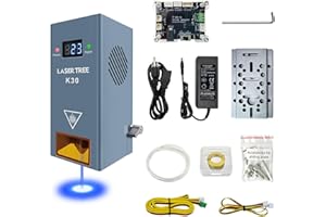 Kit de module laser 30 W de puissance optique, tête laser LASER TREE K30 avec module de lumière bleue Air Assist TTL, tête de module de découpe laser compressée à 6 faisceaux