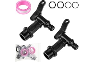 EUIOOVM 2 Stück Auslaufhahn Regentonne, 3/4 Zoll Kunststoff Ersatzhahn Auslaufhahn mit Dichtung Kontermutter, für Regentonnen von 220-500 Liter