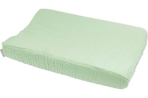 Meyco Baby Wickelauflagenbezug - 50x70cm - Spannbetttuch Wickelunterlage - 100% Baumwolle - Oeko Tex zertifiziert - kuschelig weich & hautfreundlich - waschbar & trocknergeeignet - Uni - Zartgrün