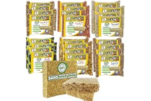 NATURES MARKET x 24 Repas de Graisse 100% Végétale - 6 Saveurs variées - Alimentation Complète pour Oiseaux Toutes Saisons - 24 unités - 300gr = 7.2kg -Nourriture complète pour Oiseaux du Ciel-écoresponsable
