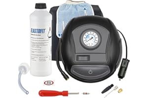 ‎ELASTOFIT ELASTOFIT Reifen Pannenset mit Kompressor Reifendichtmittel 10 Jahre haltbar (XT200)