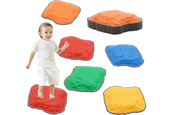 6 Pierres D'équilibre pour Enfants,Antidérapant Parcours de Motricité Intérieur & Extérieur,Balance Stepping Stones,Favorise l'Équilibre,la Coordination et la Force pour les Enfants Âgés 3-8