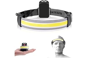 LUXJUMPER Torcia Frontale Ricaricabile, Super Luminosa 1000 Lumen Lampada Frontale COB a Fascio Largo 3 Modalità di Illuminazione, Illuminazione a 230° Torce Frontale Leggera per Riparazioni Auto