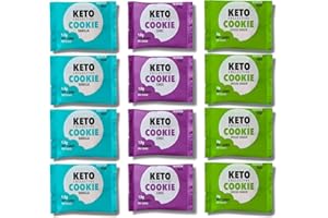 Keto Collective Keto Cookies I 1.5g Net Carbs I 30g x 12 I Keto Snacks I Low Sugar I Made with Real Butter I High Fibre I Low Carb Snacks, Gluten Free Cookies (Mixed)