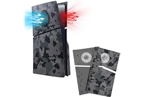 Mcbazel PS5 Slim Faceplate Piastra di Ricambio Placche per Pannello Laterale Rigido Copertura Protettiva ABS con Accessori di Ventilazione per PlayStation 5 Slim Disc Edition(Non per PS5/PS5 Pro)