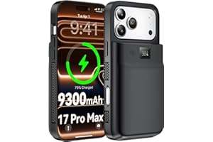 GagaKing Akku Hülle für iPhone 17 Pro Max, 9300mAh 20W Battery Case, Handyhülle mit Powerbank, Ladehülle Akkuhülle für iPhone 17 Pro Max(6,9")