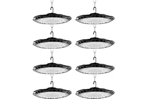 LITGLOBE 200W 8 Pack UFO LED High Bay Light,20000LM Workshop Lighting,6500K Daylight White Industrial UFO Lamp,IP65 Waterproof LED Garage Industrial Lights,Commercial Bay Lighting for Workshop Garage Factory