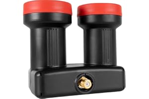 Megasat Diavolo Monoblock Single LNB – Universal LNB (geeignet für Astra und Hotbird, integrierter DiSEqC-Schalter, 1 Teilnehmer) – Schwarz/Rot