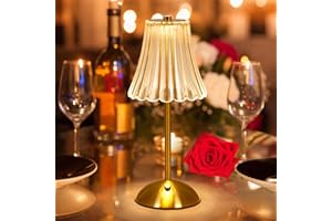 BomKra Crystal Table Lamp, Dimmable 3 Colors LED Romantic Diamond Crystal Lamp, Rechargeable Touch Small Lamps, Bedside Nightstand Light for Bedroom Bar Restaurant (B)
