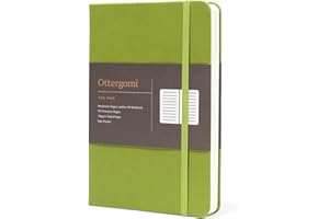 Ottergami Notatnik A5 w twardej oprawie, Pro Line Journal, 144 strony, gruby papier o gramaturze 150 g/m², luksusowe wegańskie skórzane dzienniki dla kobiet i mężczyzn, niezbędne artykuły do pracy i