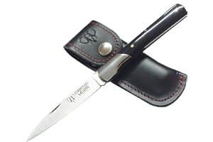 TIENDAS LGP Navaja Cudeman 409-AF Vendetta Hoja de 9 cm. Mango de Asta de Toro y Funda de Cuero Negra