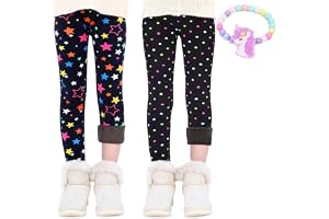 MZSYLK fleecefodrade leggings för flickor tjocka termiska byxor bomull färgglada flickor vinter varma byxor blommiga tryckta