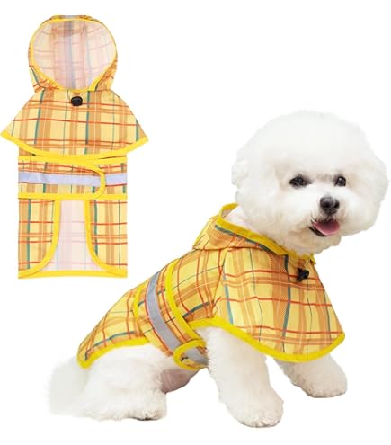 Transparenter Hunderegenmantel - Wasserdichter Eva Poncho Mit Kapuze Für Kleine Hunde Bei Regenwetter