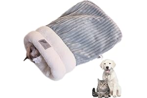 TBLMPNE Cat Sleeping Bag,Cat Sleeping Bag for Indoor Cats,Small Dog Sleeping Bag,Pet Sleeping Bag for Small Dogs and Cats Up To 15 Pounds(44X37cm/Gray blue)
