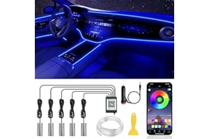 SHENGRUILI Luces LED Coche,Tiras Led Coche,App Control Led Coche Interior,Iluminación LED Interiores Automóvil,Tira LED Iluminación,LED Atmósfera Ambiental Automóvil,Interior Atmósfera Led Iluminación