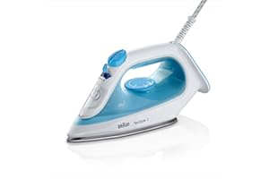 ‎CETAPHIL Braun TexStyle 1 Dampfbügeleisen SI 1050BL - Bügeleisen mit SuperCeramic Bügelsohle, Vertikaldampf, 2000 Watt, Blau