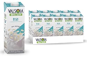VALSOIA Bevanda Riso Drink, Box da 10 Tetra Brik Asettico da 1000 ml, Vegetale, Senza Lattosio e Glutine, con Calcio e Vitamine, Ideale anche per Vegani, Vegetariani e Celiaci