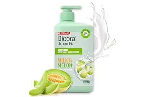 Dicora Urban Fit żel pod prysznic z witaminą A mlekiem i melonem, odżywczy i nawilżający żel pod prysznic, miękka i elastyczna skóra, rozmiar 825 ml