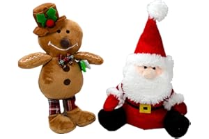 SCARLAROO.COM Scarlaroo Little Buddies Squeaky Christmas Dog Toys Gift Present for Small Dogs and Puppies (Little Santa and Ginger)