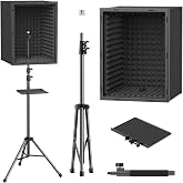 TONOR Studio Microphone Isolation Shield, Framed Acoustic Foam Box for Professional Recording, Microphone Filter for Sound Ab