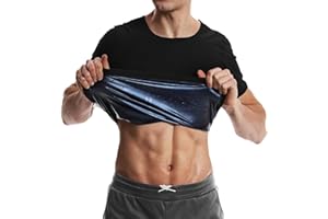 Vigorix Sauna-Shirt, Taillentrainer für Herren, Schweißweste, Workout, Fitnessstudio, vielseitiger Shaper, Schweißverstärker, kurzärmelig