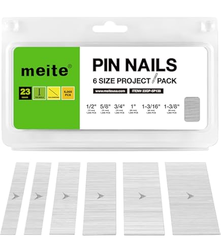 P625SS (25mm roestvrij staal) 23 Gauge spijkers, 9000 stuks/doos, spijkers voor luchtspijkerpistool, micro spijkerpistool voor kasten, DIY meubels, lichte houtbewerking, enz