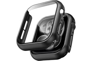 TAURI 2 szt. etui na PC kompatybilne z Apple Watch Series 11/10 46 mm szkło hartowane o twardości 9H, wrażliwy na dotyk [HD Clear] cienkie twarde etui do iWatch 46 mm - czarne