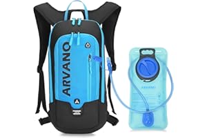 Arvano 6L Mini Mochila Bicicleta Montaña Impermeable, Mochila Hidratación MTB con 2L Bolsa de Agua para Ciclismo Bici Running Trail Esquí Mochila Ligero Deportes