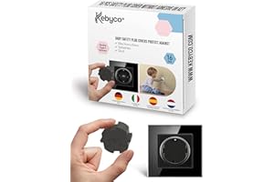 Kebyco Italia - Copriprese per bambini - Copertura presa elettrica per bambino senza chiave né aderente per innovazione fantastica protegge da polvere e spruzzi (Noir)