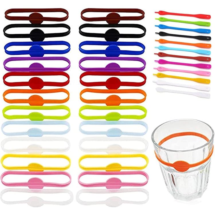 Baven 24 Pièces Marqueurs De Verre à Vin Silicone Marqueur De Verre