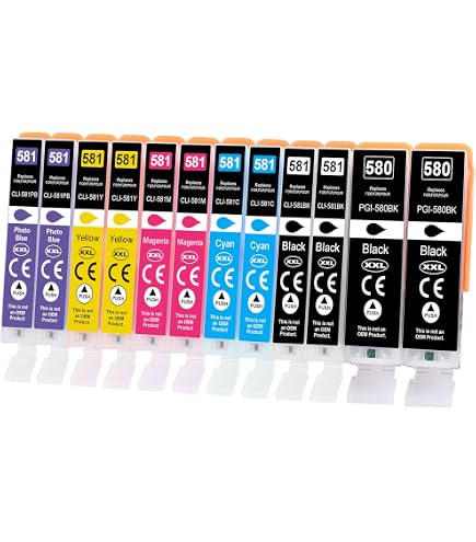 Multipack 580XXL 5 cartucce compatibili con Canon PGI-580 XXL CLI