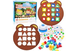 Jastown Jeu d'association en Formes d'ours,Jeu d'association de Formes géométriques,Shape Matching Game,Jouet éDucatif Sensoriel de Couleur,Formes géométriques Montessori Jeux educatif 3 à 12 Ans