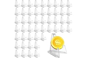 GAOUTO 50 supporti per carte in acrilico, 57 mm, supporto in acrilico trasparente, supporto per monete, orologi da tasca, medaglie