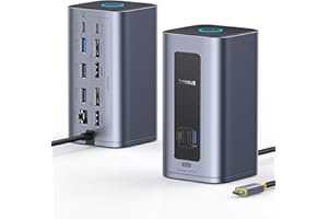 Baseus Station d'accueil USB-C, Nomos Air Mac 12 en 1, station d'accueil 2 moniteurs, HDMI 2K ou DP, ports USB 10 Gbps, PD 100 W, Gigabit Ethernet, compatible avec macOS/Win (sans bloc d'alimentation)