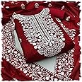 Y2Y Women's Heavy Cotton Embroidery Work Unstitched Salwar Suit Dress Material With Chanderi Work Dupatta (Free Size_Multi Color)