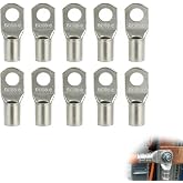 Jetstream 10 Pieces Cable Terminals 35mm&sup2; M8, Tubular Cable Terminals, 35mm&sup2; Tubular Cable, Compatible with Safe Electrical C