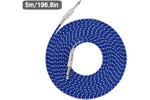 ZERONE Mono kabel gitarowy, kabel do instrumentów gitarowych, wtyczka na wtyczkę, kabel mono audio, 6,35 mm do instrumentów muzycznych 5 m
